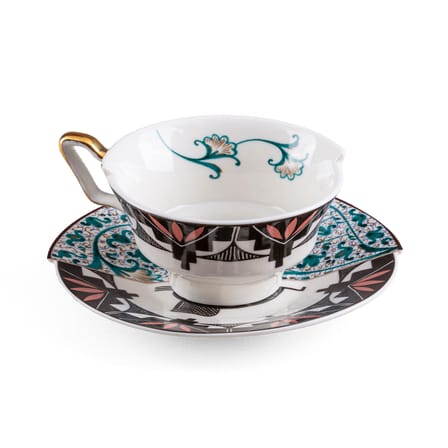 Tasse à thé Hybrid Aspero céramique multicolore / Set tasse + soucoupe - Seletti