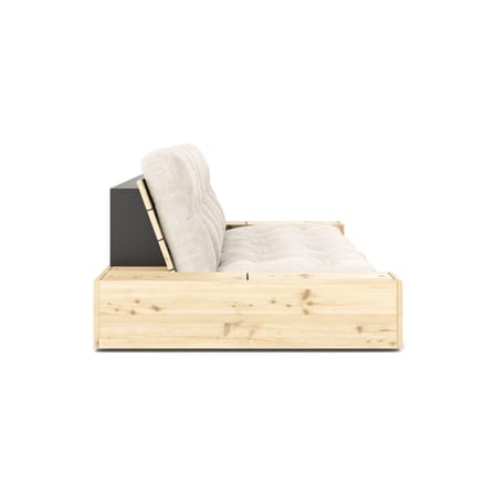 Schlafcouch Base holz beige / L 244 cm - Mit 2 Armlehnenblöcken / 3-Sitzer - KARUP
