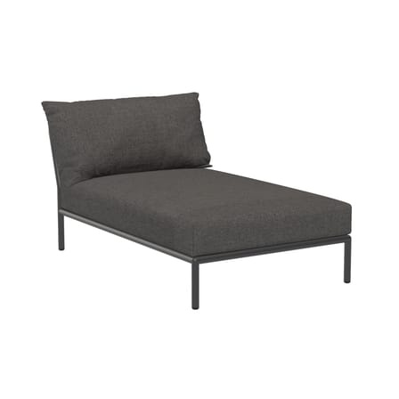 Dormeuse d'extérieur Level 2 tissu gris / Dossier extra moelleux - P 139 cm - Houe