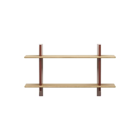 Étagère Rayonnage Mural métal bois rouge / Jean prouvé, 1936 - L 118 x H 70 cm - Vitra