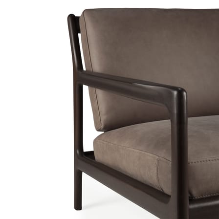 Fauteuil rembourré Jack Indoor cuir marron / Acajou & nubuck - Ethnicraft