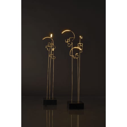 Lampada senza fili ricaricabile Boucle LED oro metallo / H 47 cm - Ricarica USB - DCW éditions