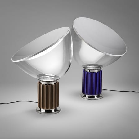 Lampe de table Taccia LED Small verre marron /  H 48 cm - Castiglioni, 1962 - Flos