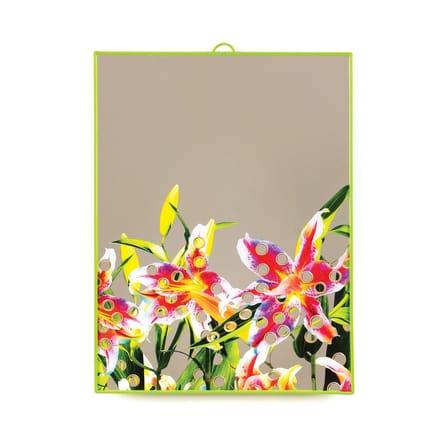 Miroir Toiletpaper plastique multicolore / Fleurs trouées - Large H 40 cm - Seletti