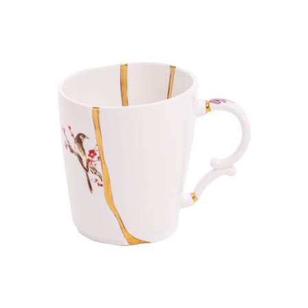 Mug Kintsugi céramique blanc / Porcelaine & or fin - Seletti