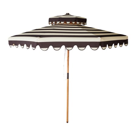 Ombrellone Striped Patio tessuto marrone / Ø 270 cm - Reclinabile - HK LIVING
