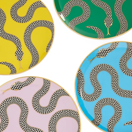 Piatto da dessert Eden ceramica multicolore / Set da 4 - Ø 16,5 cm - Jonathan Adler