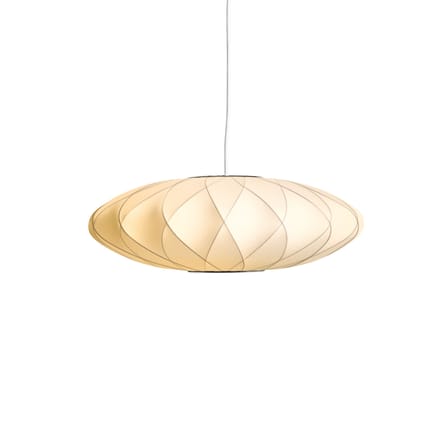 Suspension Bubble Saucer tissu blanc / Small - Motifs croisés / George Nelson, 1947 - Hay