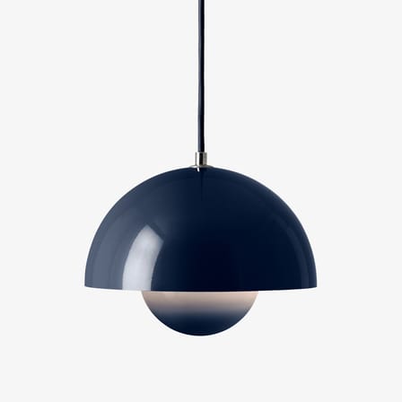 Suspension Flowerpot VP1 métal bleu / Ø 23 cm - By Verner Panton, 1968 - &tradition