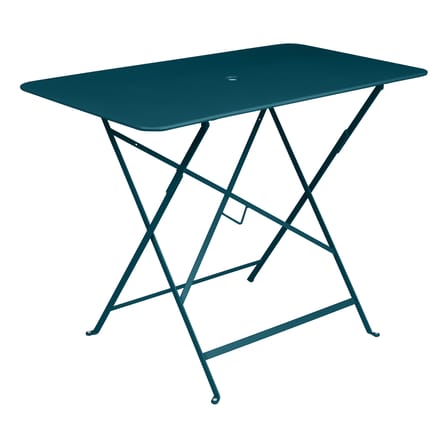 Table pliante Bistro métal bleu / 97 x 57 cm - 4 personnes - Trou parasol - Fermob