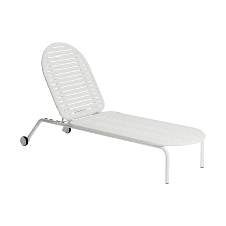 Transat inclinable à roulettes Week-end métal blanc / Aluminium - Petite Friture