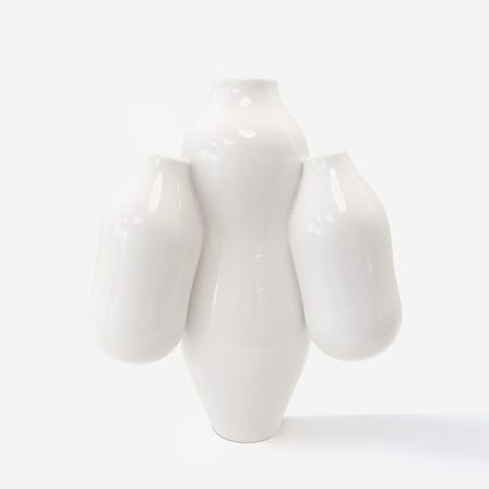 Vase Allpa Mini céramique blanc / Ø 25 x H 28 cm - Fait main / Jean-Baptiste Fastrez, 2020 - Moustache