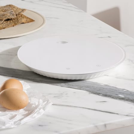Balance de cuisine électronique Plissé plastique blanc / Batterie rechargeable - Alessi