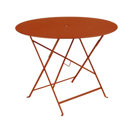 Tavolo pieghevole Bistro metallo arancione / Ø 96 cm - 5 persone / Foro per parasole - Fermob