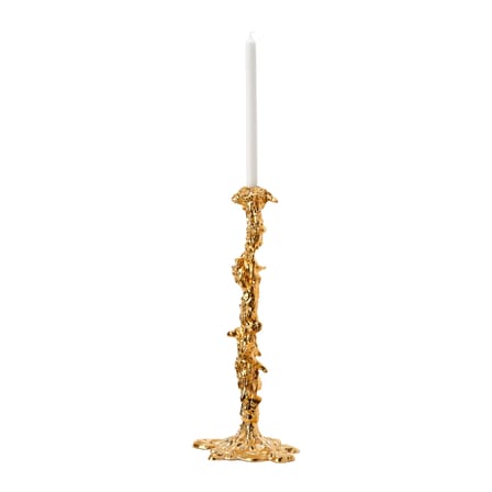 Bougeoir Drip XXL or métal / 20 x 22 x H 50 cm - Fonte d'aluminium - Pols Potten