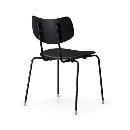 Chaise rembourrée VLA26P - Vega Chair cuir noir / Vilhelm Lauritzen, 1956 - CARL HANSEN & SON
