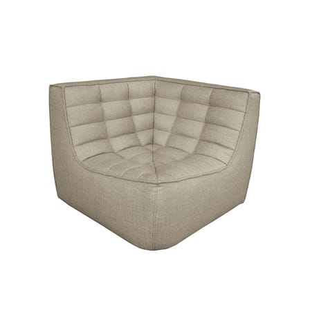 Chauffeuse d'angle N701 tissu beige / Module d'angle carré 90° - Ethnicraft