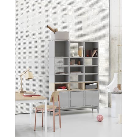 Étagère Stacked bois blanc / Small rectangulaire 43x21 cm / Sans fond - Muuto