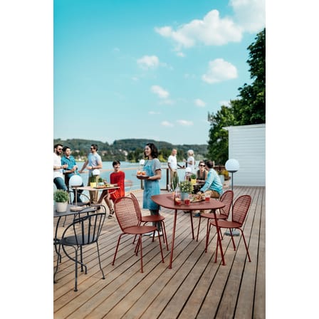 Lampadaire d'extérieur sans fil Mooon! LED / Sphère plastique - H 134 cm - Bluetooth - Fermob