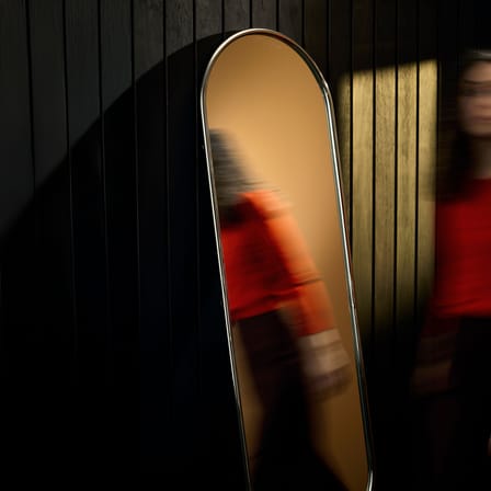 Miroir mural Angui Tall métal argent / 50 x 160 cm - AYTM