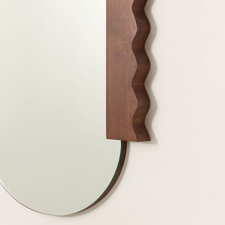Miroir mural Heju X Nobodinoz bois marron / Small - 53 x 75 cm - NOBODINOZ