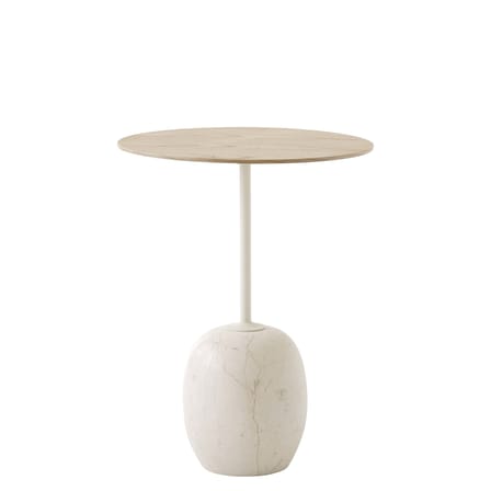 Lato LN8 Small table stone natural wood / Marble & wood - Ø 40 x H 50 cm - &tradition