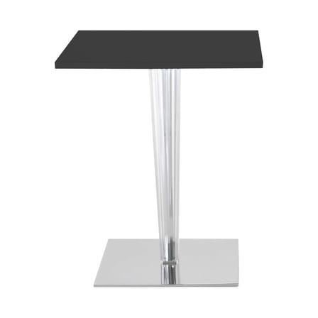 Table carrée Top Top - Contract outdoor plastique noir / 70 x 70 cm - Kartell