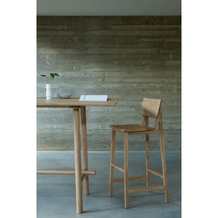Tabouret de bar N4 bois naturel / H 80 cm - Chêne massif - Ethnicraft