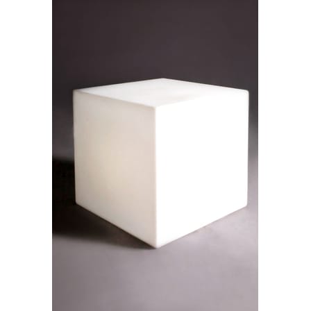 Table d'appoint lumineuse Cubo OUTDOOR plastique blanc / 43 cm - Avec câble - Slide