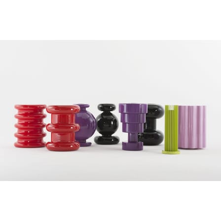 Tabouret Pilastro plastique rose / H 46 x Ø 35 cm - By Ettore Sottsass - Kartell