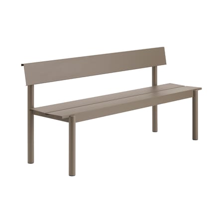 Banc avec dossier Linear métal beige / L 170 cm - Muuto
