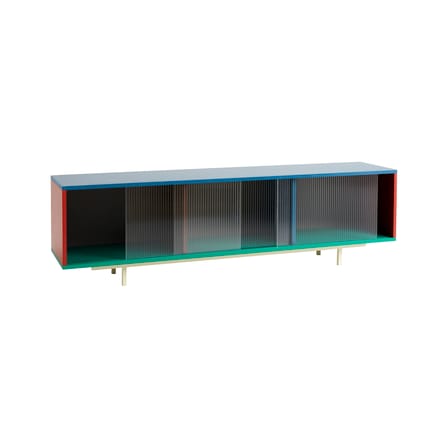 Buffet bas Colour Cabinet Floor / Large - L 180 x H 51 cm / Portes verre strié - Hay