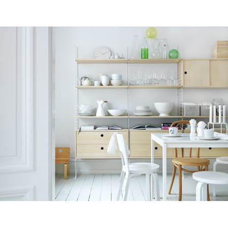 Caisson / 2 tiroirs blanc - L 78 x P 30 x H 42 cm - String Furniture