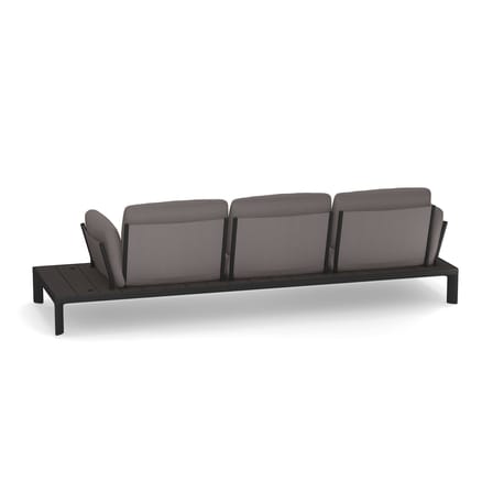 Canapé de jardin 3 places Tami métal tissu gris / L 277 cm - Emu