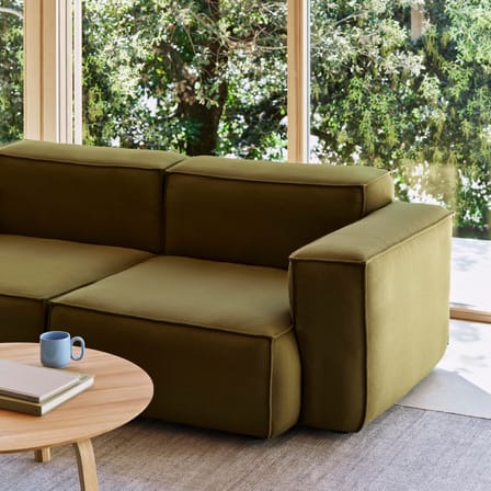 Canapé droit Mags Soft Low Armrest n°1 vert / 2,5 places - L 238 cm - Hay