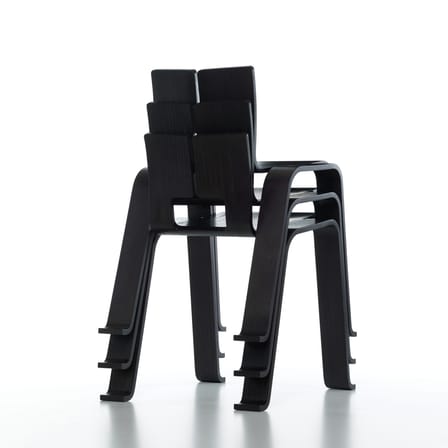 Chaise empilable Ombra Tokyo bois noir / Charlotte Perriand, 1953 - CASSINA