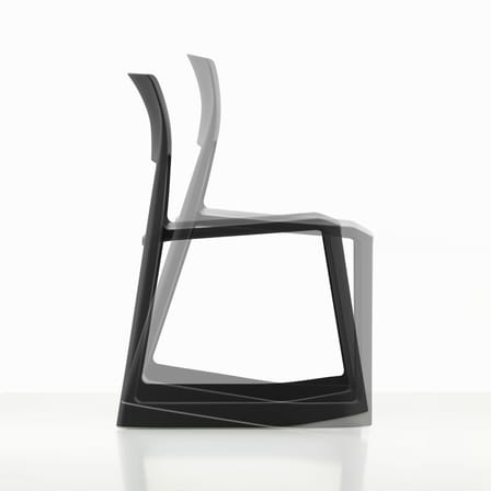 Chaise empilable Tip Ton RE noir / Plastique recyclé - Inclinable & ergonomique - Vitra