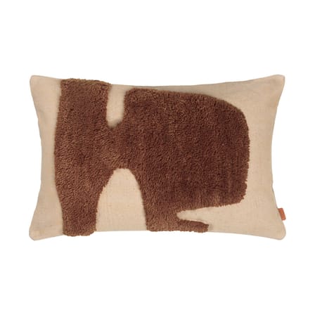 Coussin Lay tissu marron beige / 60 x 40 cm - Ferm Living