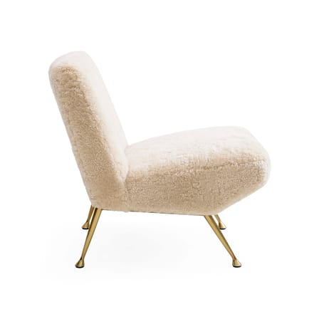 Fauteuil rembourré Gainsbourg blanc / Laine bouclée - Jonathan Adler