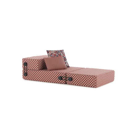 Chauffeuse convertible Trix OUTDOOR x Liberty tissu rouge / Lit d'appoint - Kartell
