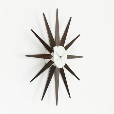 Horloge Sunburst Clock bois naturel / By George Nelson, 1948-1960 / Ø 47 cm - Vitra