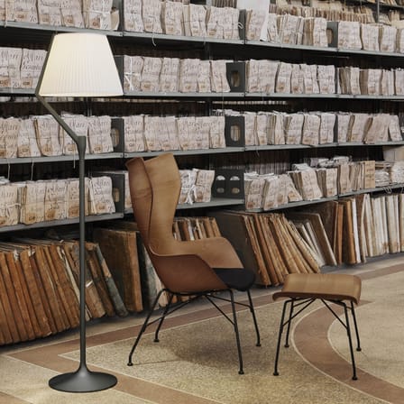 Lampadaire Angelo Stone LED  / H 173 cm - Tissu plisssé - Kartell