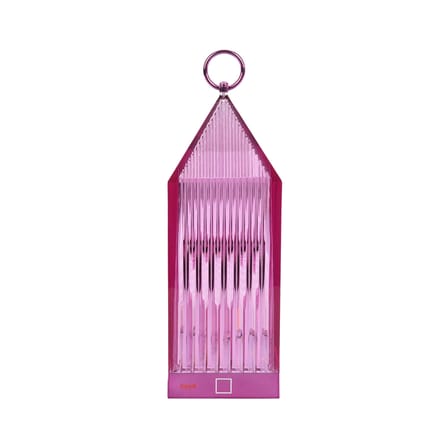 Lampe extérieur sans fil rechageable Lantern LED rose / Fabio Novembre, 2017 - Recyclé - Kartell