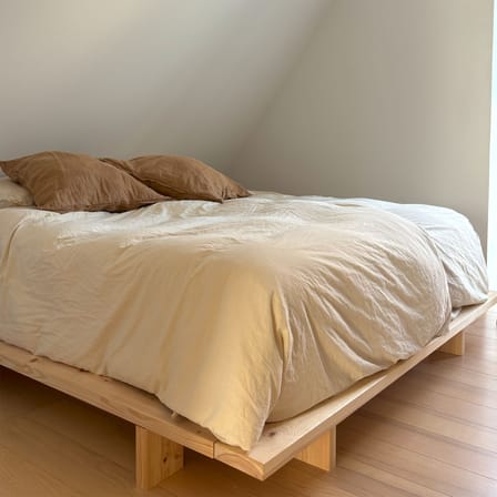 Lit double Japan bois naturel / Pour matelas 180 x 200 cm - KARUP