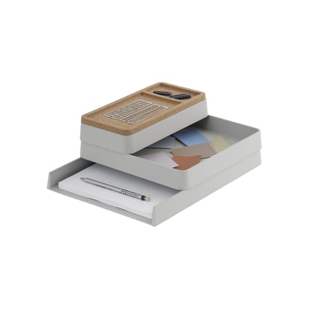 Organiseur de bureau Arrange n°1 / 100% plastique recyclé & liège - Set 3 pièces empilables - Muuto