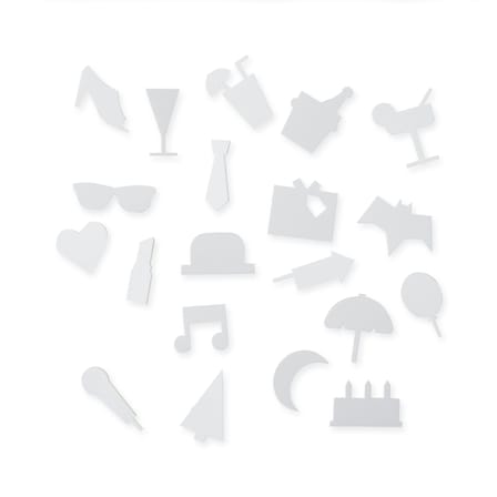 Set Symboles Party plastikmaterial weiß / für Memo-Board - Design Letters