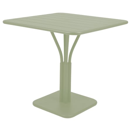 Table carrée Luxembourg métal vert / 80 x 80 cm - Pied central - Aluminium - Fermob