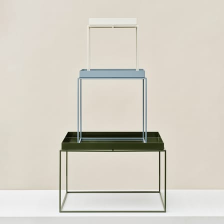 Table d'appoint Tray métal bleu / 40 x 40 x H 44 cm - Hay