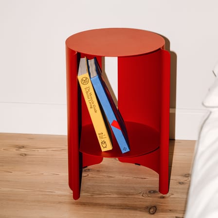 Table d'appoint Wa métal rouge / Ø 32 x H 50 cm - NOO.MA