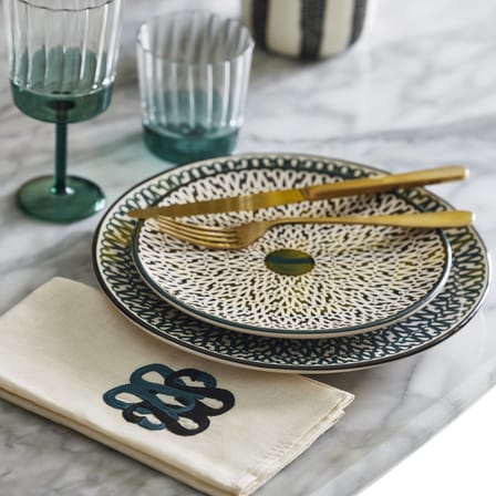 Assiette Sarah céramique bleu / Ø 26 cm - Maison Sarah Lavoine